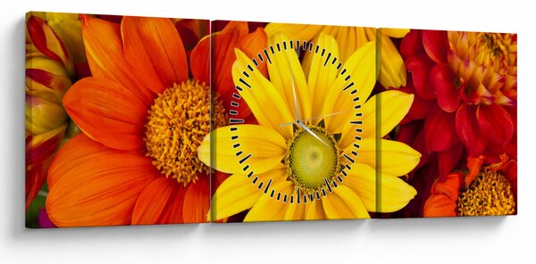 Tablou cu floare (cu ceas) (90x30 cm)