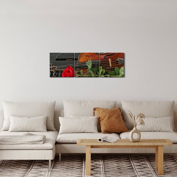 Tablou- Amintire de muzicean (cu ceas) (90x30 cm)