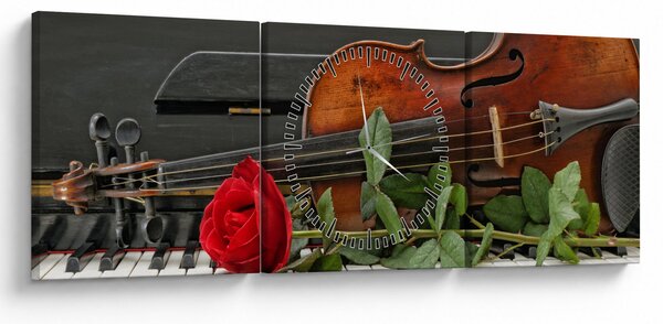 Tablou- Amintire de muzicean (cu ceas) (90x30 cm)