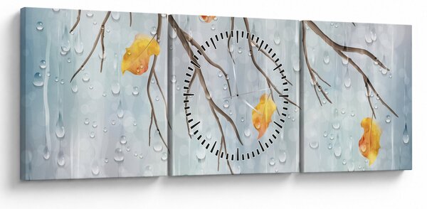Tablou - Toamna ploioasă (cu ceas) (90x30 cm)