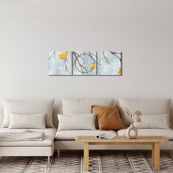 Tablou - Toamna ploioasă (cu ceas) (90x30 cm)
