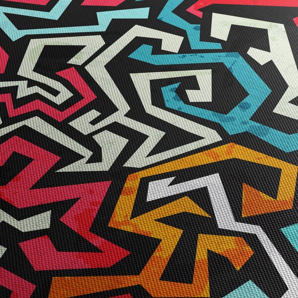 Tablouabstracție grafică (cu ceas) (90x30 cm)