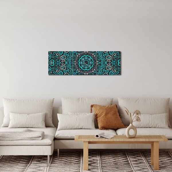 Tablou cu abstracție ornamentală (cu ceas) (90x30 cm)