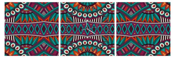 Tablou cu bastracție ornamentală (cu ceas) (90x30 cm)