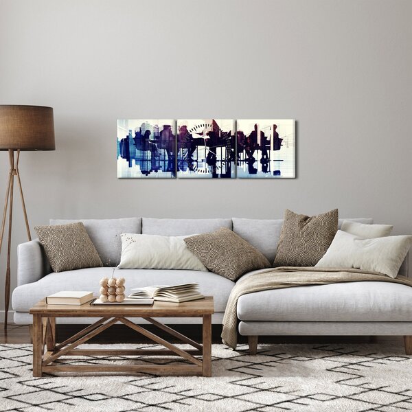 Tablou cu muzicieni (cu ceas) (90x30 cm)