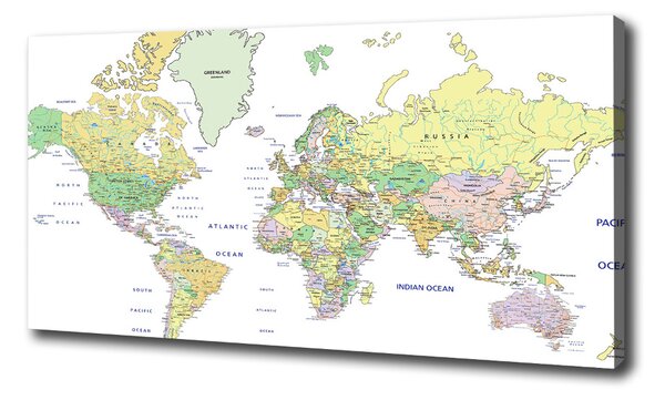 Pictură pe pânză harta lumii