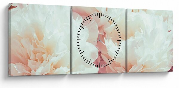 Tablou cu flori (cu ceas) (90x30 cm)