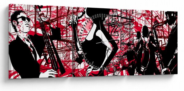 Tablou - Jazz (cu ceas) (90x30 cm)