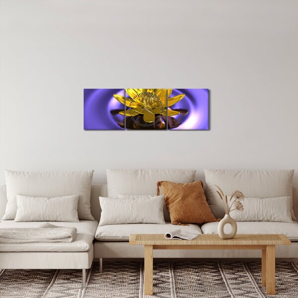 Tablou - Lotus (cu ceas) (90x30 cm)