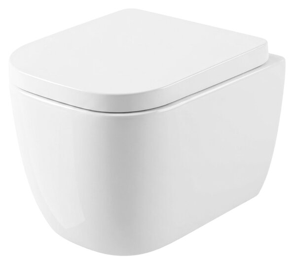 Rea Cubik Mini, vas de toaletă suspendat, sistem de acționare Tornado, alb lucios, REA-C6539