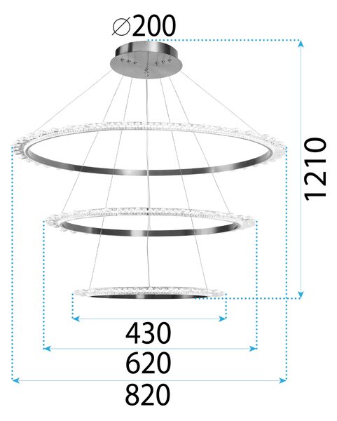 Lustra Tavan LED Cristal APP1609-3C GOLD