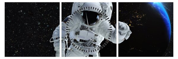 Tablou - Astronaut în Cosmos (cu ceas) (90x30 cm)