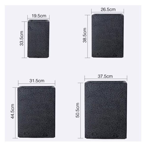 Ghivece din Fibra de Sticla 2HOME, bloom – Gri inchis (Set de 4)
