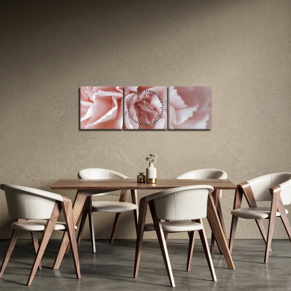 Tablou - Detaliu flori (cu ceas) (90x30 cm)