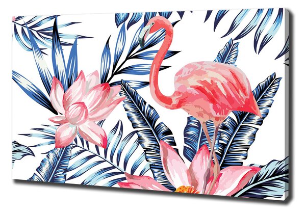 Tablou canvas Flamingos și plante