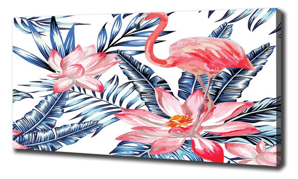 Tablou canvas Flamingos și plante