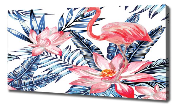 Tablou canvas Flamingos și plante