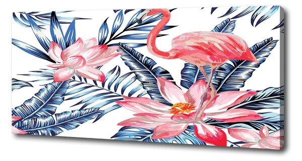 Tablou canvas Flamingos și plante