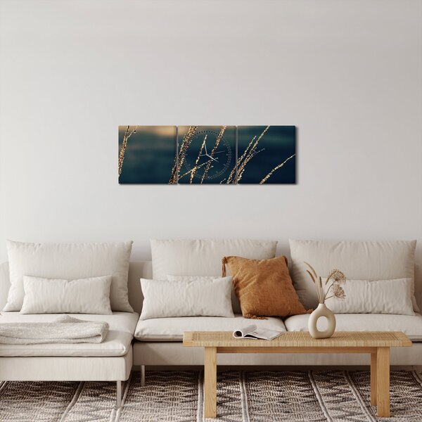 Tablou cu ierburi (cu ceas) (90x30 cm)