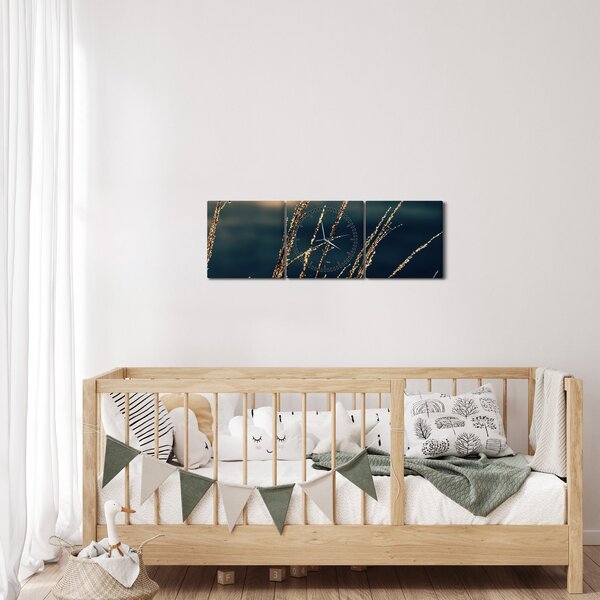 Tablou cu ierburi (cu ceas) (90x30 cm)