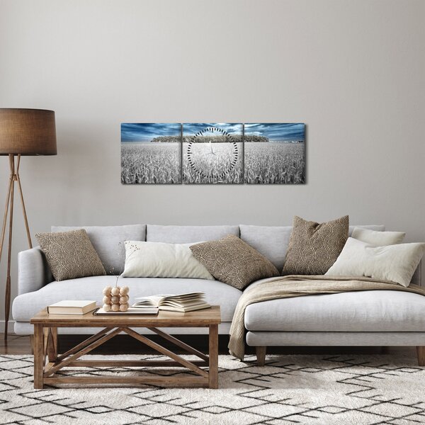 Tablou cu câmp (cu ceas) (90x30 cm)