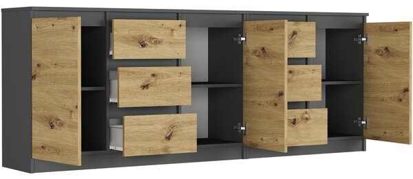 Comodă Reddis (antracit + artizanal). Promo -13%. 1151511