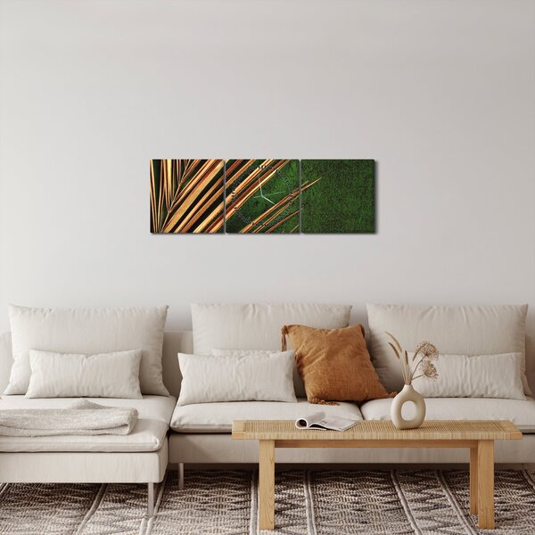 Tablou cu frunză (cu ceas) (90x30 cm)