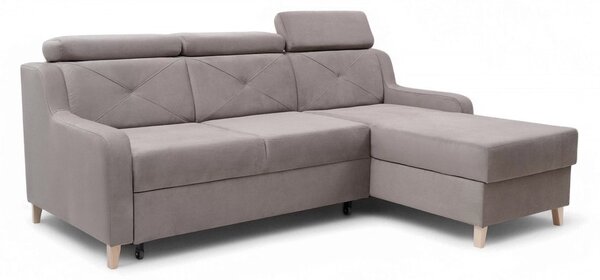 Colțar extensibil Laksaro dreapta - velur bej închis Jasmine 25