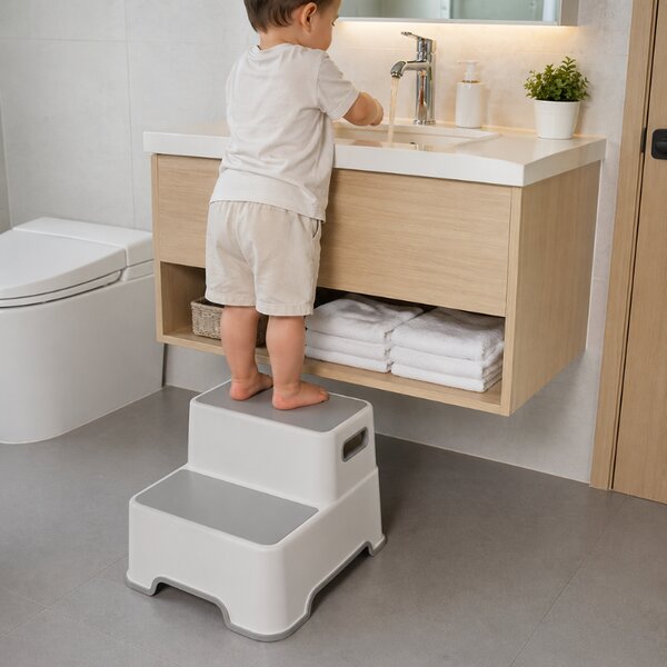 Treapta baie copii Kidizi StepUp cu 2 trepte – inaltator anti-alunecare pentru chiuveta si toaleta