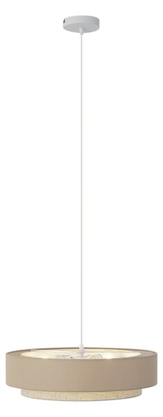 Lampă suspendată modernă bej cu natural 50cm 3 lumini - Drum Duo