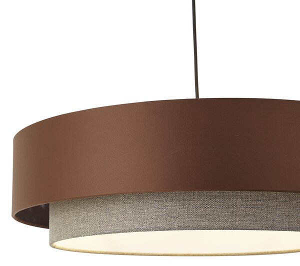 Lampă suspendată modernă bronz închis cu taupe 50cm 3 lumini - Drum Duo