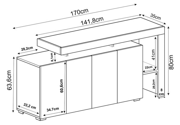 Dulap Belezza 1 (travertin + nuc). Promo -14%. 1153279