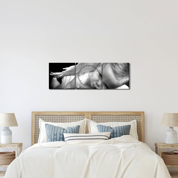 Tablou cu înger de copil (cu ceas) (90x30 cm)