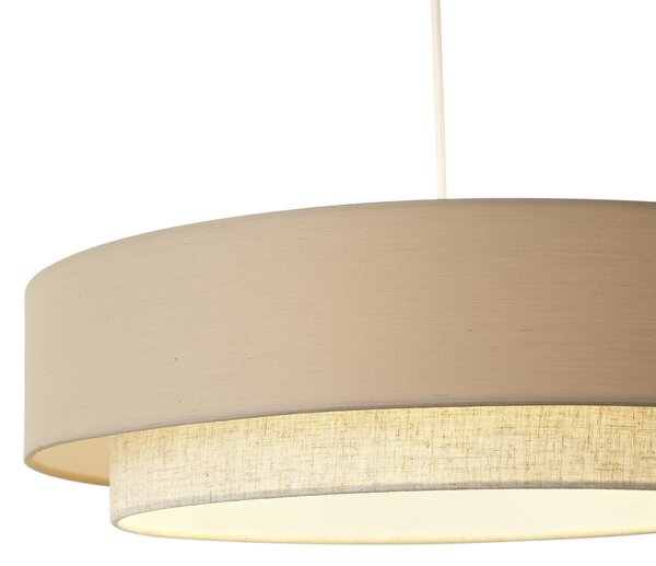 Lampă suspendată modernă bej cu natural 50cm 3 lumini - Drum Duo