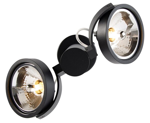 Spot modern negru reglabil cu 2 lumini - Goes