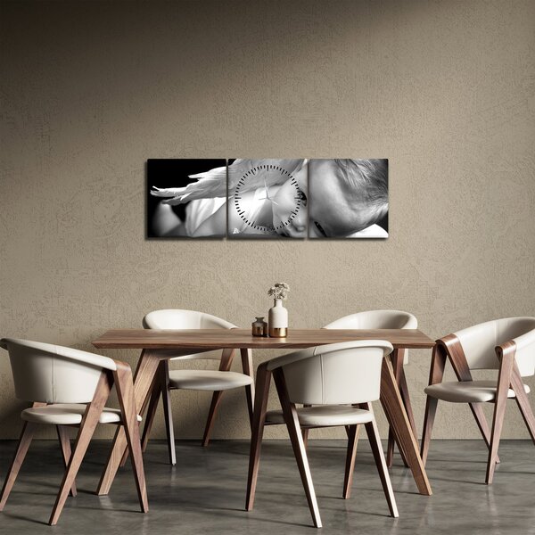 Tablou cu înger de copil (cu ceas) (90x30 cm)