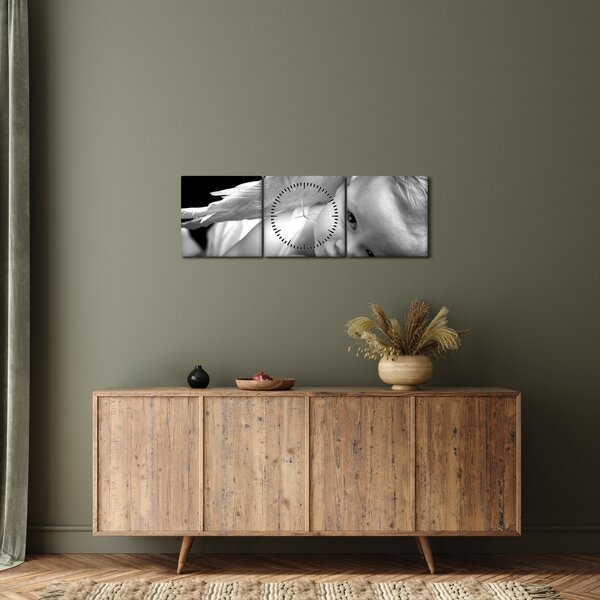 Tablou cu înger de copil (cu ceas) (90x30 cm)