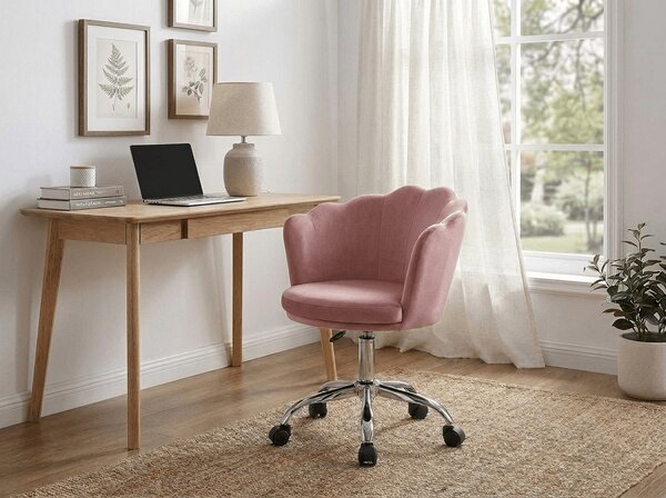 Scaun birou ROSE VELVET, roz prafuit