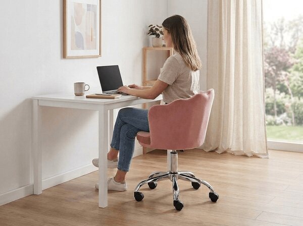 Scaun birou ROSE VELVET, roz prafuit