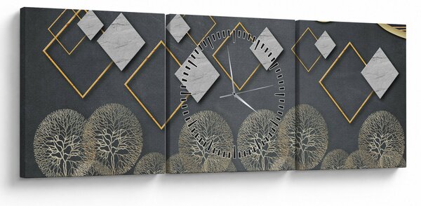 Tablou cu abstracție (cu ceas) (90x30 cm)