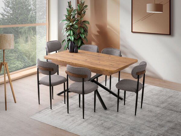 Masă extensibilă (pentru 8 persoane) Facke (maro). Promo -22%. 1153367