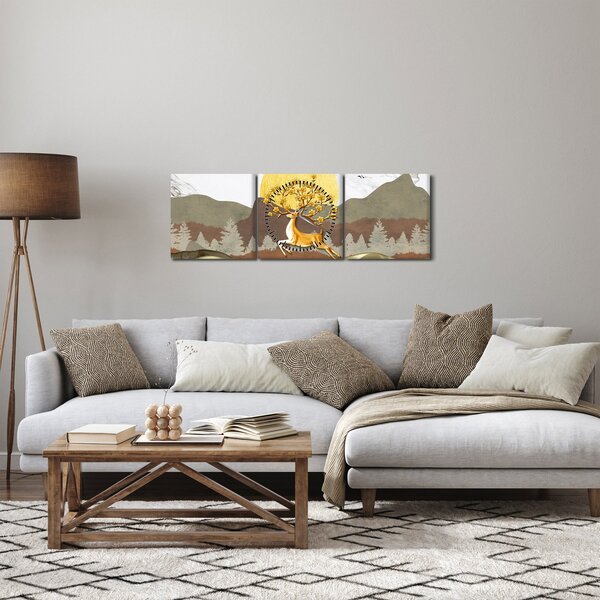 Tablou cu cerb (cu ceas) (90x30 cm)