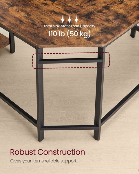 Birou pe colt Vasagle Maro 130x120x74.7 cm