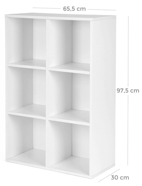 Biblioteca Vasagle Alb 97.5x65.5x30 cm