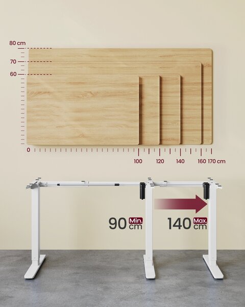 Cadru birou reglabil Vasagle Alb 140x59.6x119 cm