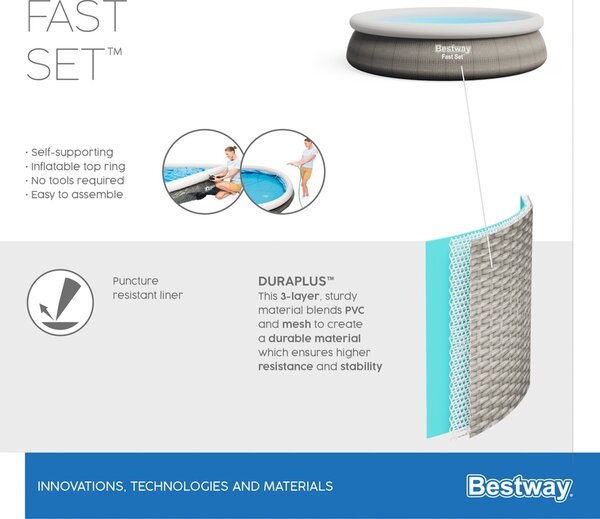 Piscină gonflabilă Bestway Fast Set,367 x 76 cm