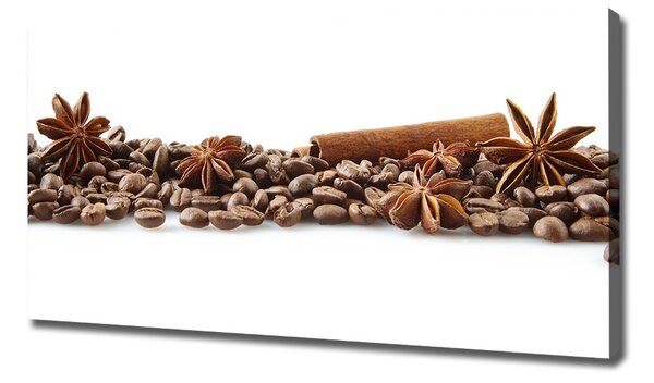 Tablou canvas Boabe de cafea scorțișoară