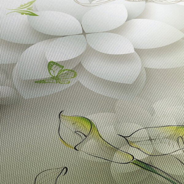 Tablou cu flori (cu ceas) (90x30 cm)