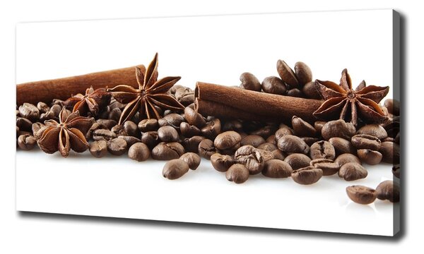 Imprimare tablou canvas Boabe de cafea scorțișoară