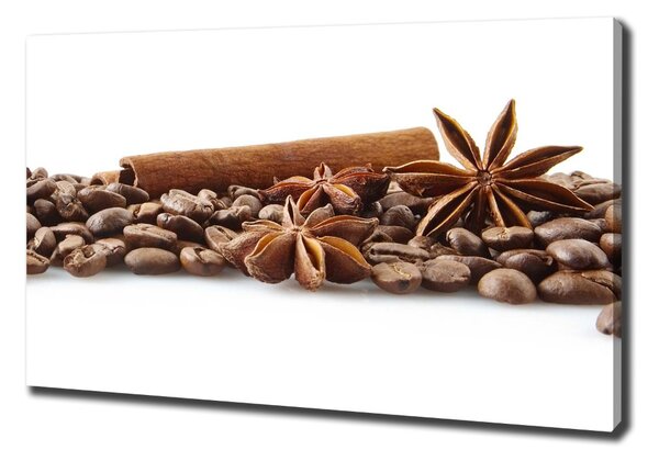 Tablou canvas Boabe de cafea scorțișoară